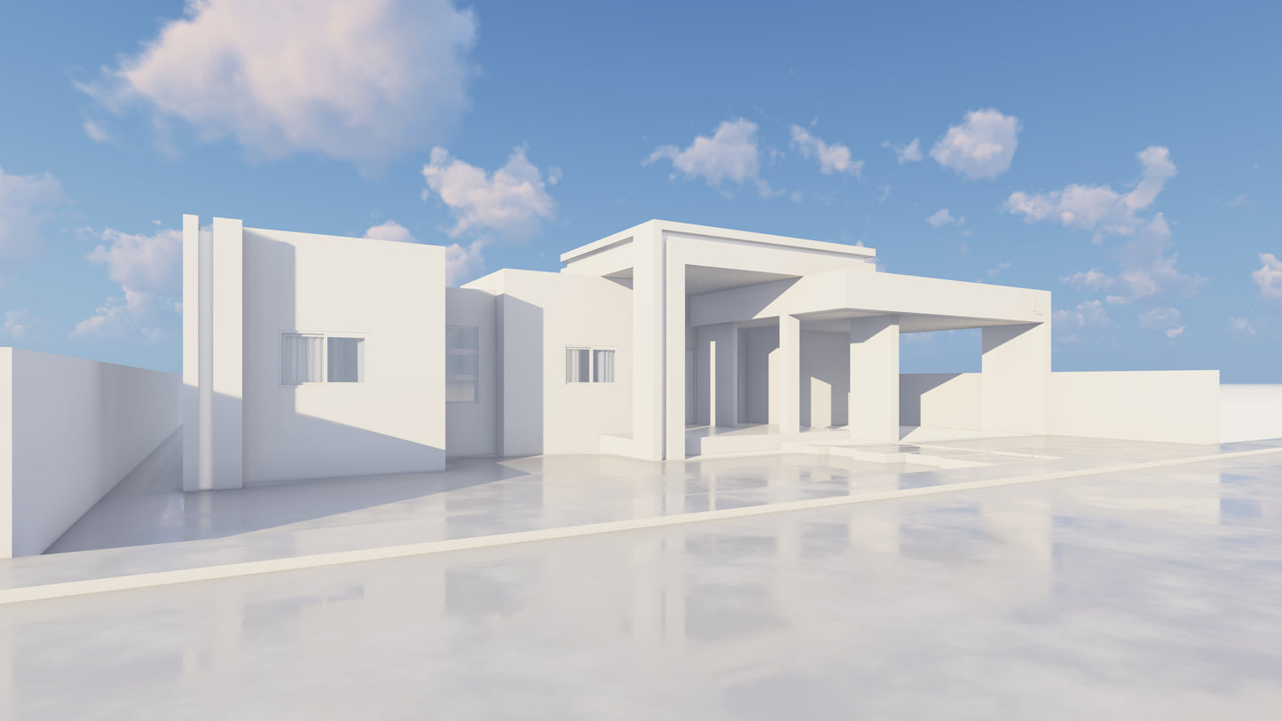 Escena Conceptual de Rendering 3D Exterior