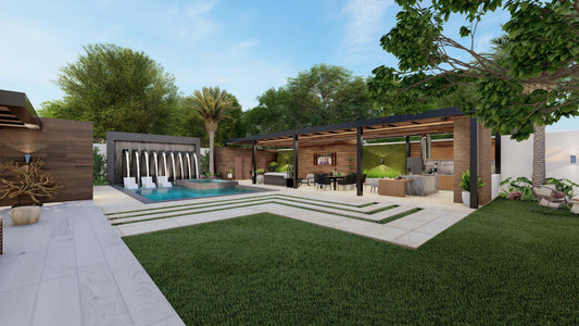 Diseño 3D de Patio/Jardinería