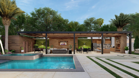 Renderizado 3D de Terraza/Gazebo